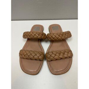 Dolce vita womens sandals sz 9.5 braided straps flat nude tan